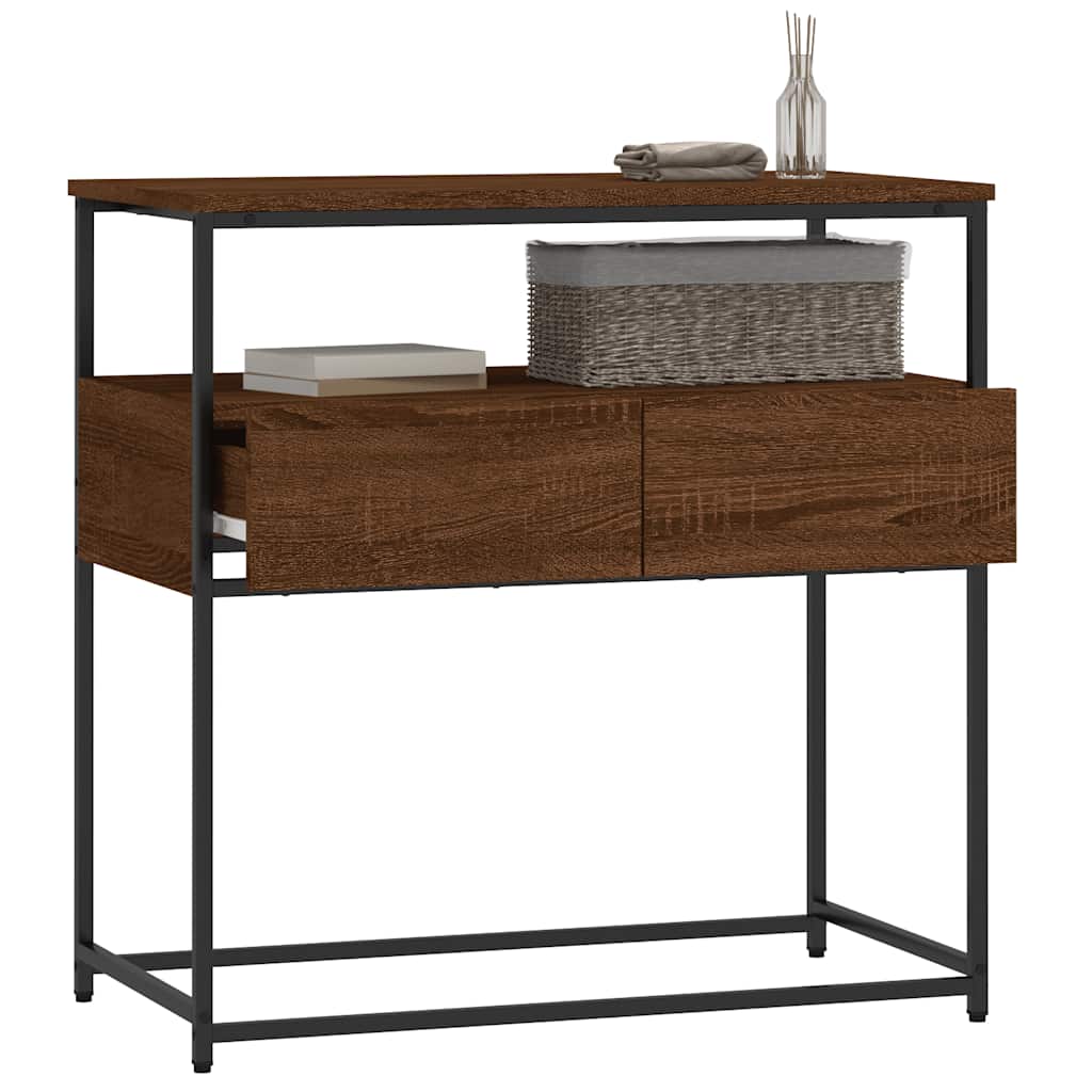 vidaXL Table console aspect chêne marron 75x40x75 cm Bois d'ingénierie