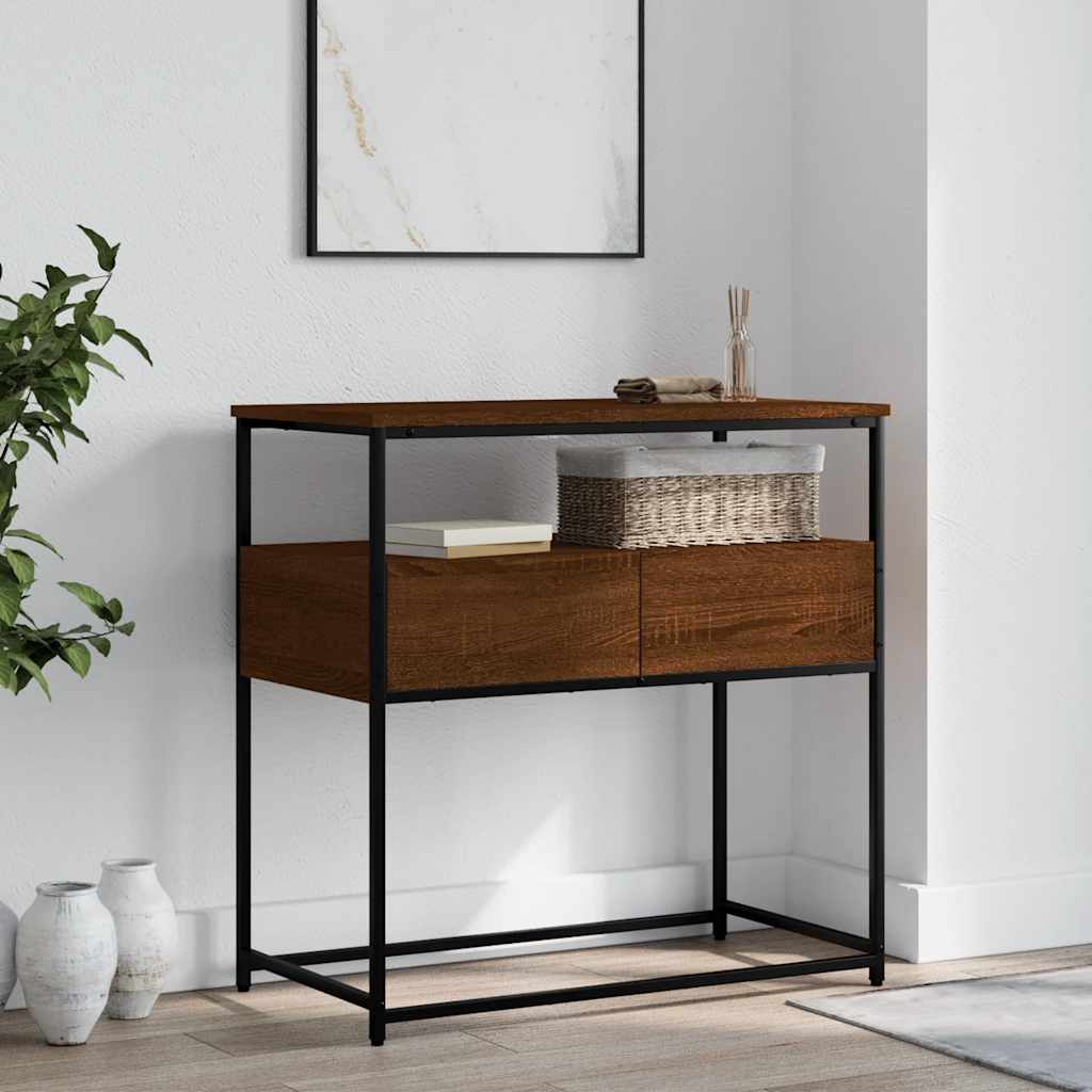 vidaXL Table console aspect chêne marron 75x40x75 cm Bois d'ingénierie