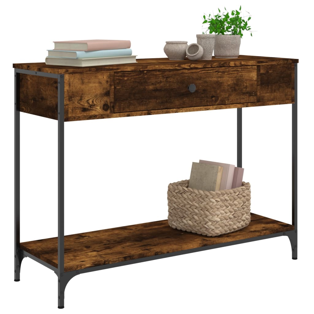 vidaXL Konsolentisch Räuchereiche 100x34,5x75 cm Holzwerkstoff
