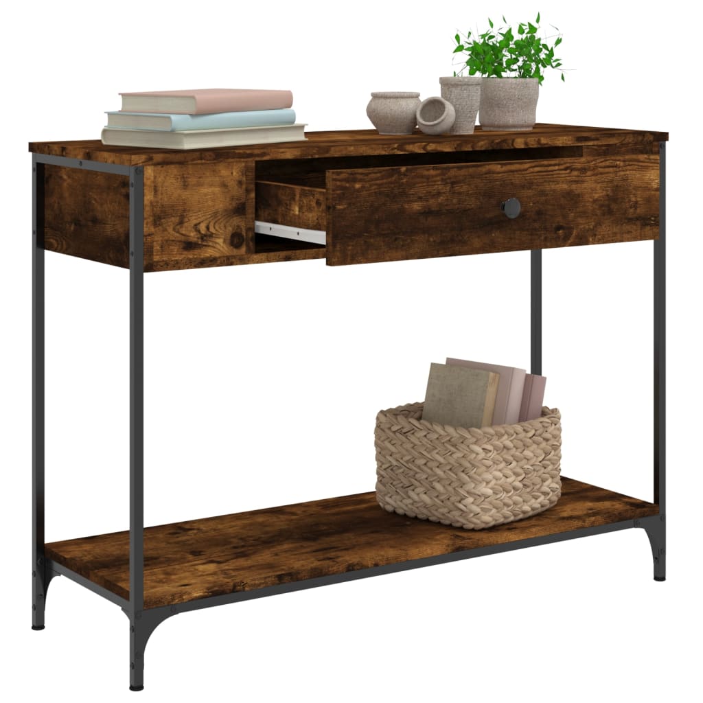 vidaXL Konsolentisch Räuchereiche 100x34,5x75 cm Holzwerkstoff