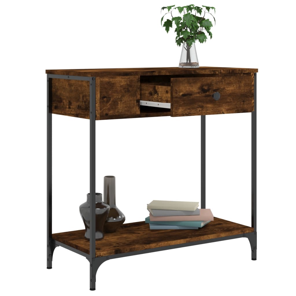 vidaXL Table console chêne fumé 75x34,5x75 cm aggloméré