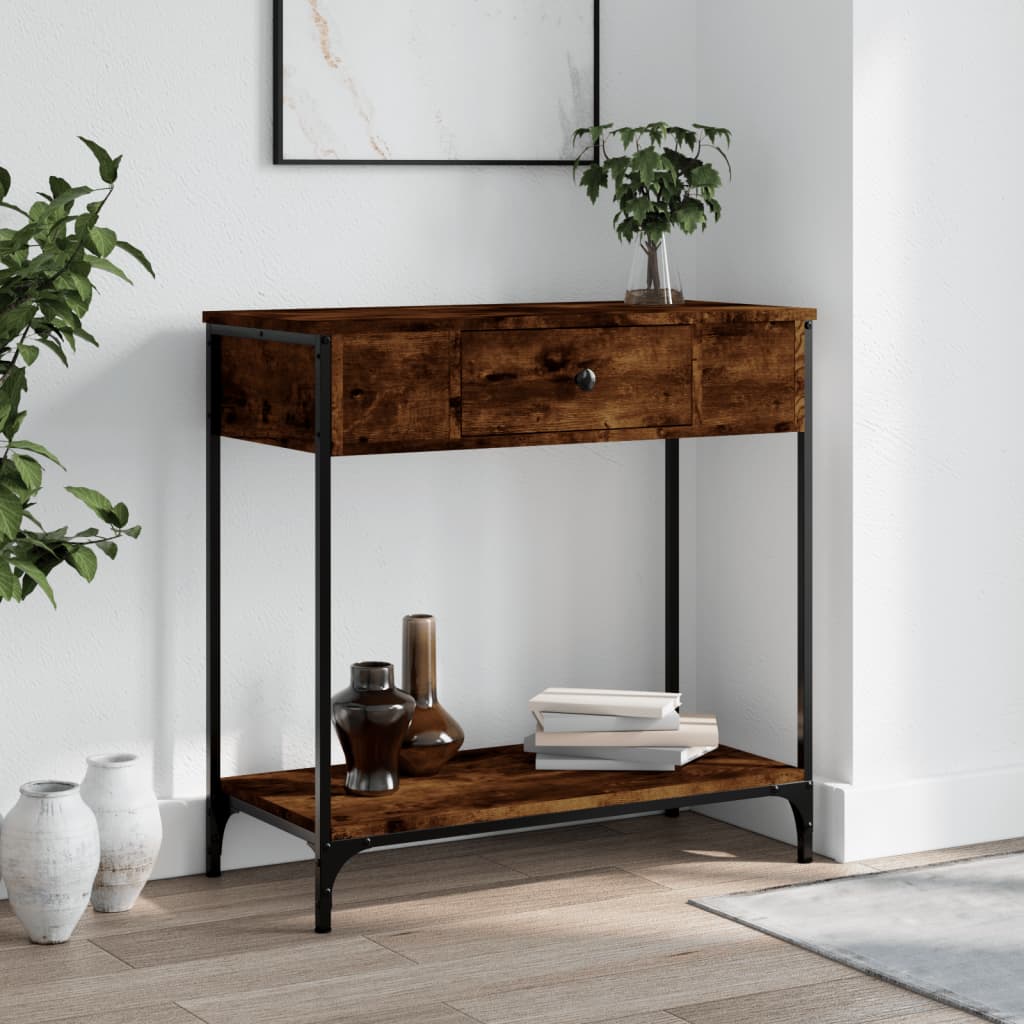 vidaXL Table console chêne fumé 75x34,5x75 cm aggloméré