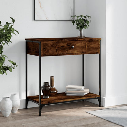vidaXL Table console chêne fumé 75x34,5x75 cm aggloméré