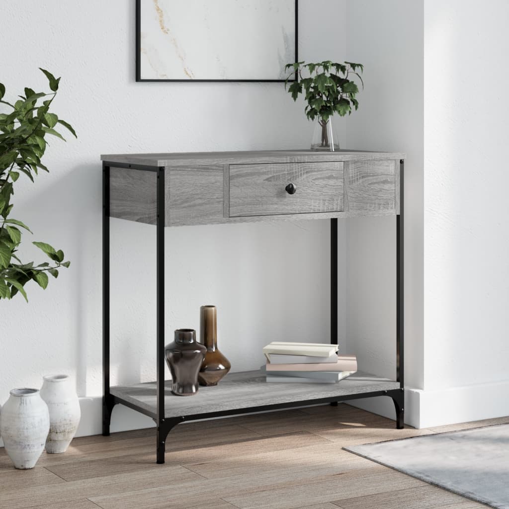 vidaXL Console table gris sonoma 75x34,5x75 cm Bois d'ingénierie