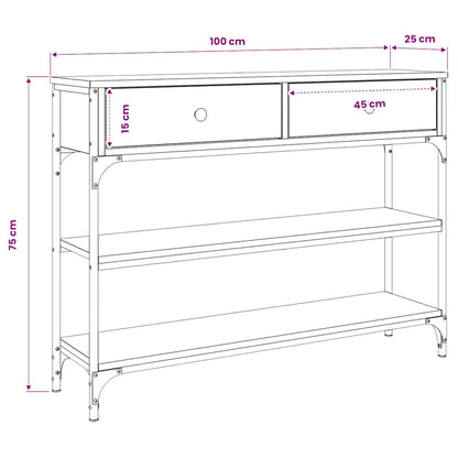 vidaXL Console Chêne Sonoma 100x25x75 cm Bois d'ingénierie