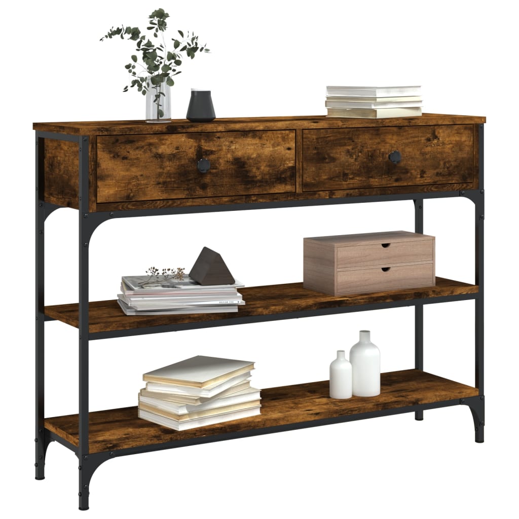 vidaXL Konsolentisch Räuchereiche 100x25x75 cm Holzwerkstoff