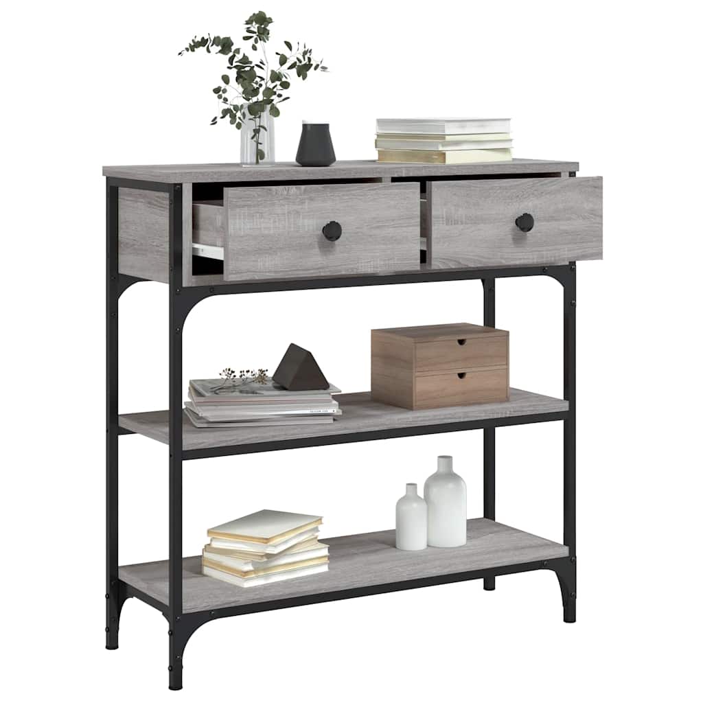 vidaXL Table console Gris Sonoma 72,5x25x75 cm Bois d'ingénierie