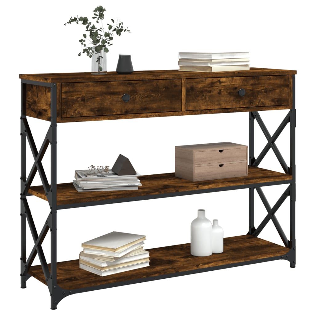 vidaXL Konsolentisch Räuchereiche 100x28x75 cm Holzwerkstoff