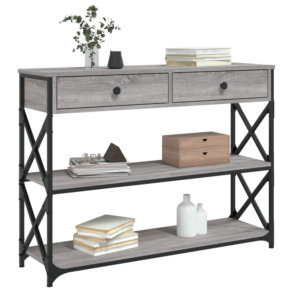 vidaXL Konsolentisch Grau Sonoma 100x28x75 cm Holzwerkstoff