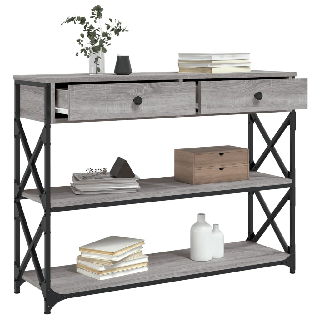 vidaXL Konsolentisch Grau Sonoma 100x28x75 cm Holzwerkstoff