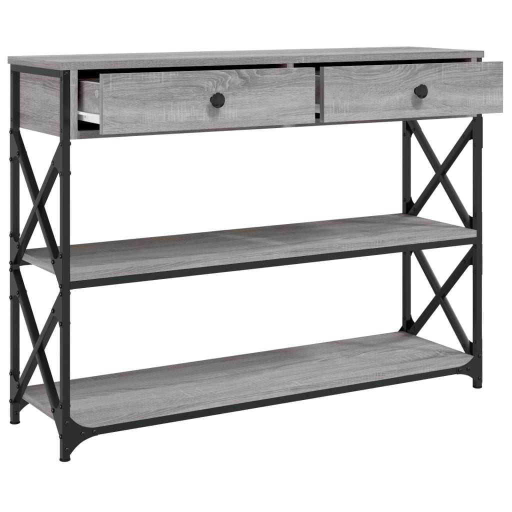 vidaXL Konsolentisch Grau Sonoma 100x28x75 cm Holzwerkstoff
