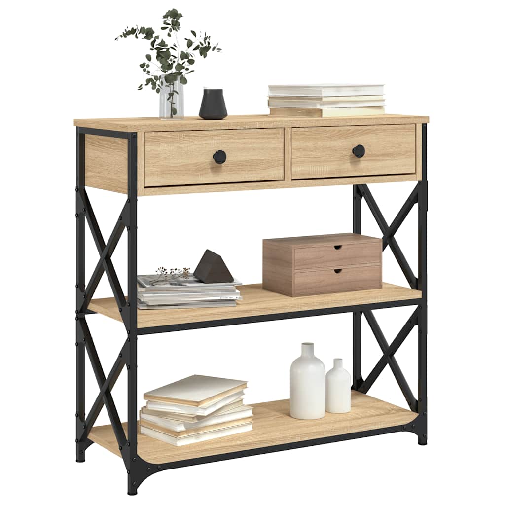 vidaXL Table console chêne Sonoma 75x28x75 cm aggloméré