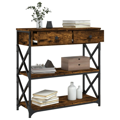 vidaXL Table console chêne fumé 75x28x75 cm en bois d'ingénierie