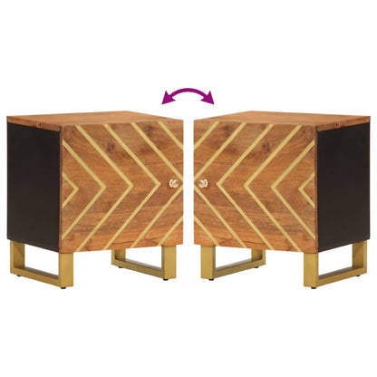 vidaXL Nachttische 2 Stk. Braun und Schwarz Massivholz Mango