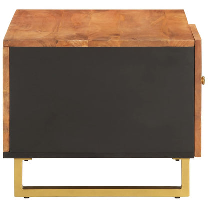 vidaXL Table basse marron et noir 80x50x40 cm en bois de manguier massif