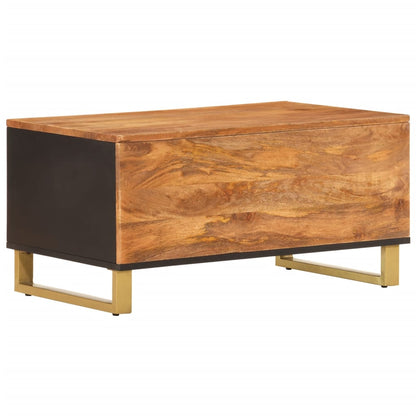 vidaXL Table basse marron et noir 80x50x40 cm en bois de manguier massif
