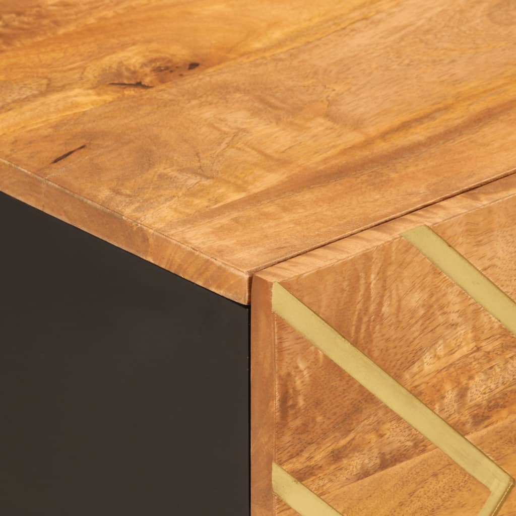vidaXL Table basse marron et noir 80x50x40 cm en bois de manguier massif