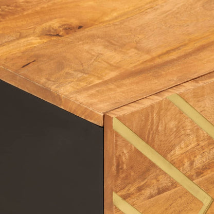 vidaXL Table basse marron et noir 80x50x40 cm en bois de manguier massif