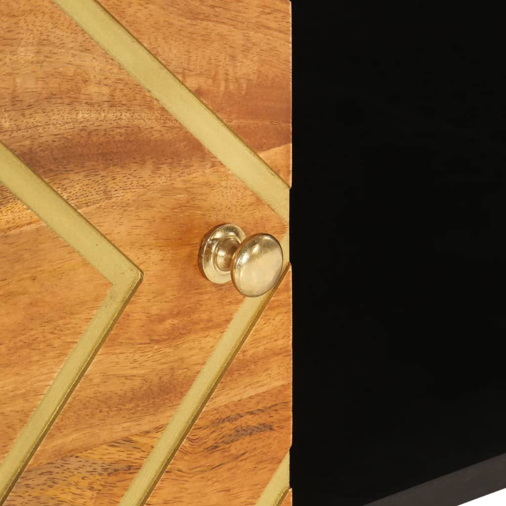 vidaXL Table basse marron et noir 80x50x40 cm en bois de manguier massif