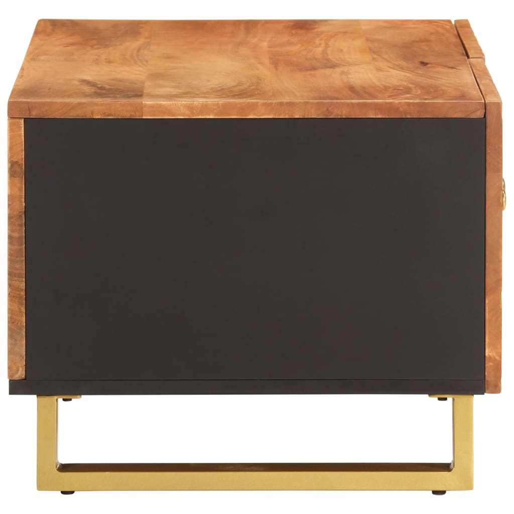 vidaXL Couchtisch Braun und Schwarz 80x50x40 cm Massivholz Mango