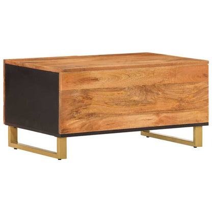 vidaXL Couchtisch Braun und Schwarz 80x50x40 cm Massivholz Mango