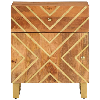 vidaXL Nachttisch Braun und Schwarz 50x33x60 cm Massivholz Mango