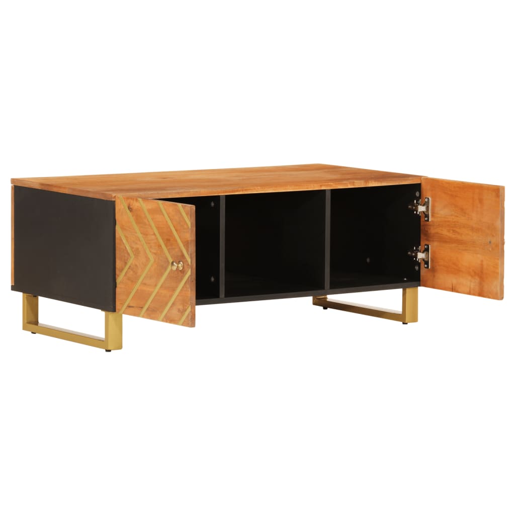 vidaXL Table basse marron et noir 100x54x40 cm Bois de manguier massif