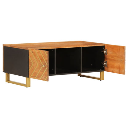vidaXL Table basse marron et noir 100x54x40 cm Bois de manguier massif