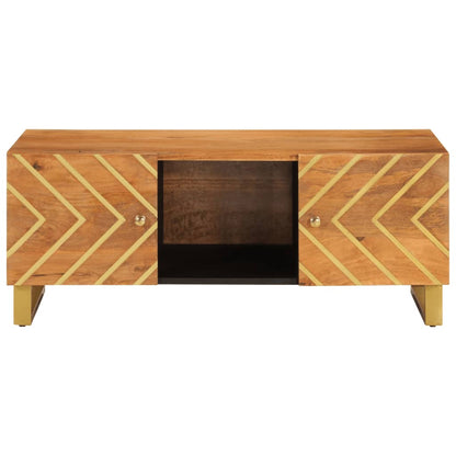 vidaXL Table basse marron et noir 100x54x40 cm Bois de manguier massif