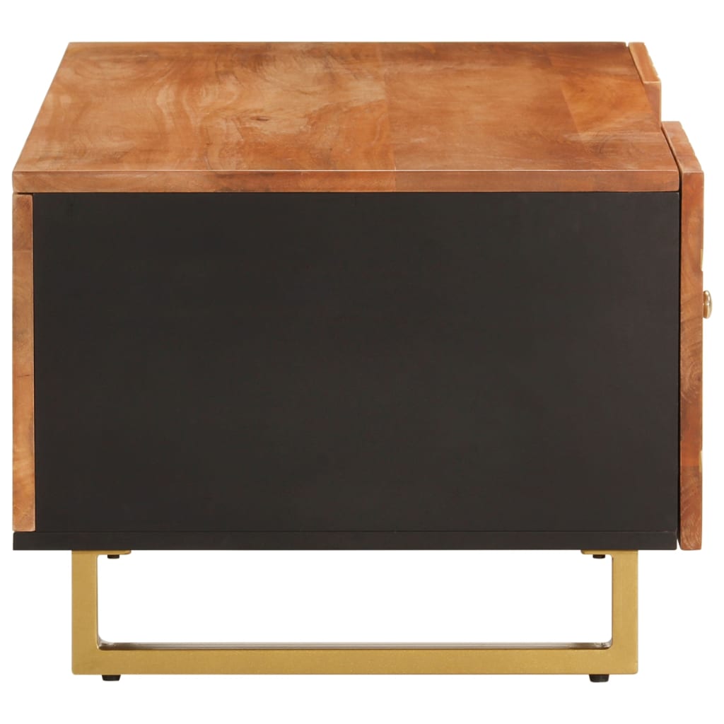 vidaXL Table basse marron et noir 100x54x40 cm Bois de manguier massif