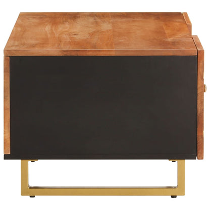 vidaXL Table basse marron et noir 100x54x40 cm Bois de manguier massif