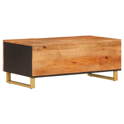 vidaXL Table basse marron et noir 100x54x40 cm Bois de manguier massif