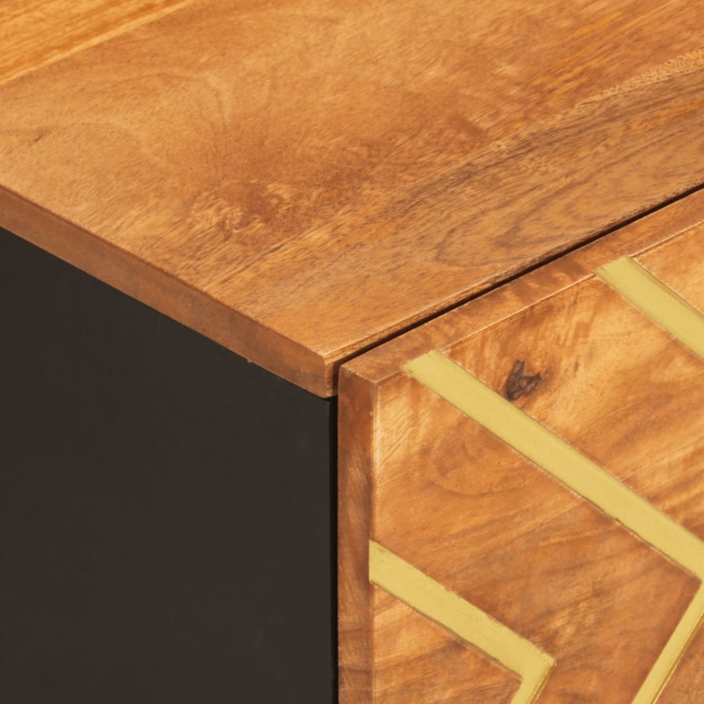 vidaXL Table basse marron et noir 100x54x40 cm Bois de manguier massif