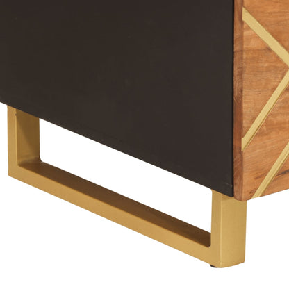 vidaXL Table basse marron et noir 100x54x40 cm Bois de manguier massif