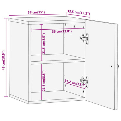 vidaXL Wand-Badschrank Braun und Schwarz Massivholz Mango