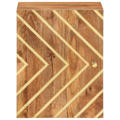vidaXL Wand-Badschrank Braun und Schwarz Massivholz Mango