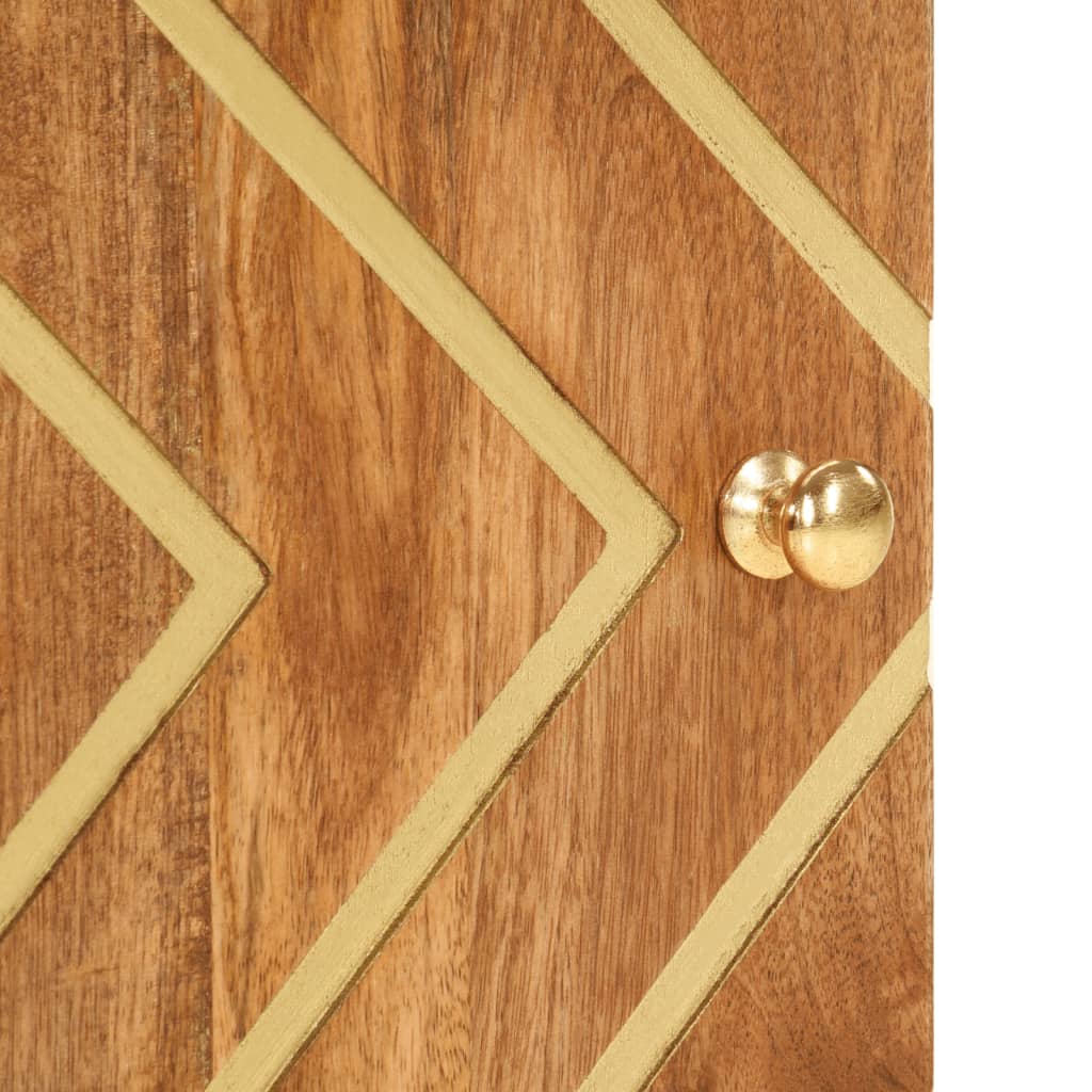 vidaXL Wand-Badschrank Braun und Schwarz Massivholz Mango