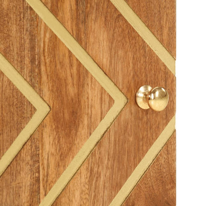 vidaXL Wand-Badschrank Braun und Schwarz Massivholz Mango
