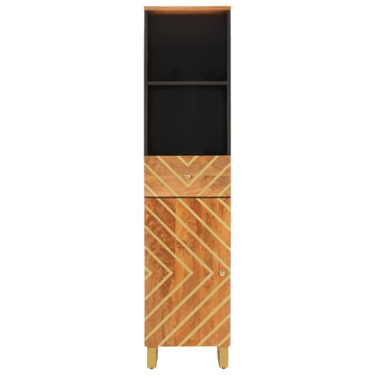 vidaXL Badschrank Braun und Schwarz 38x33,5x160 cm Massivholz Mango