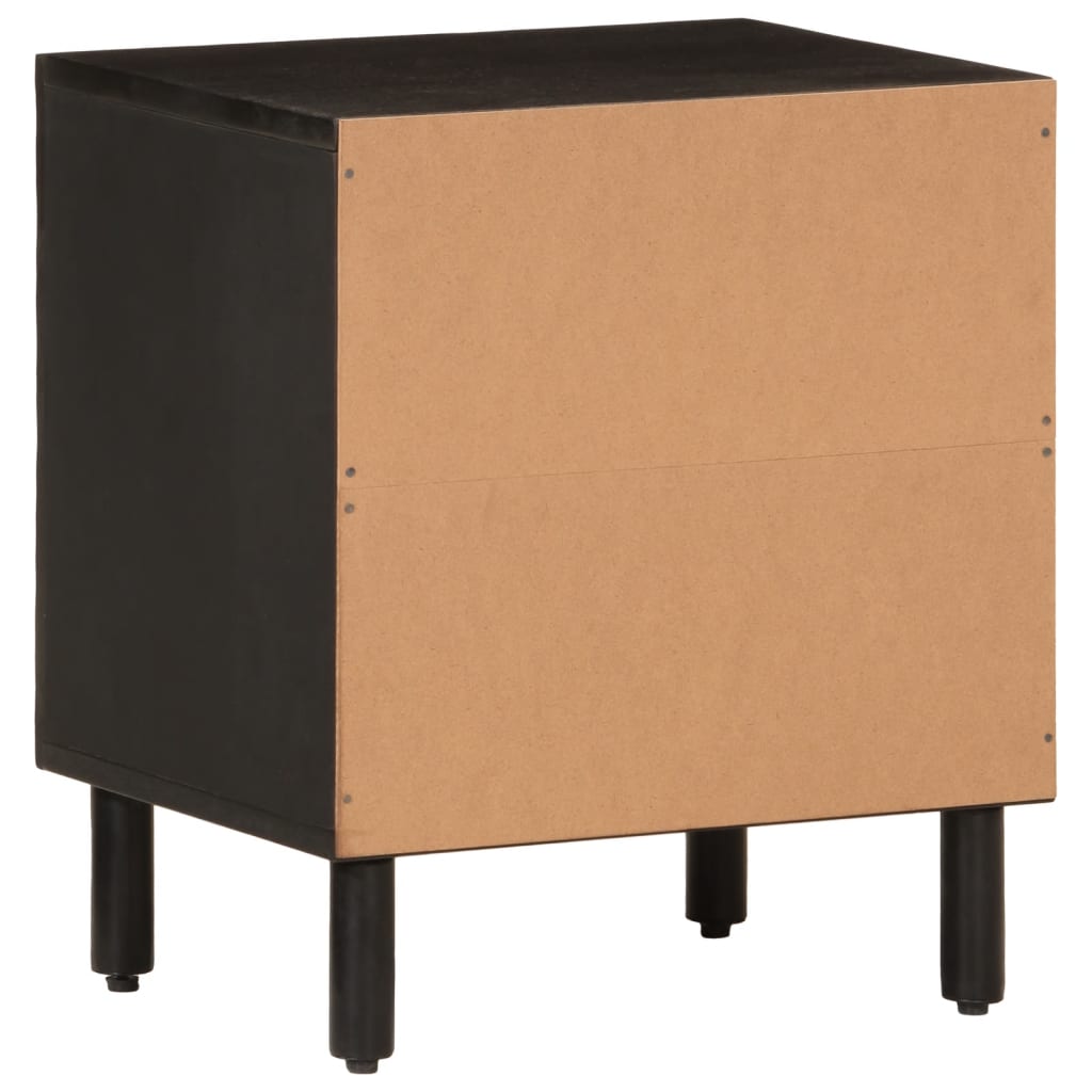 vidaXL Nachttisch Schwarz 40x33x46 cm Massivholz Mango