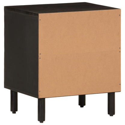 vidaXL Nachttisch Schwarz 40x33x46 cm Massivholz Mango