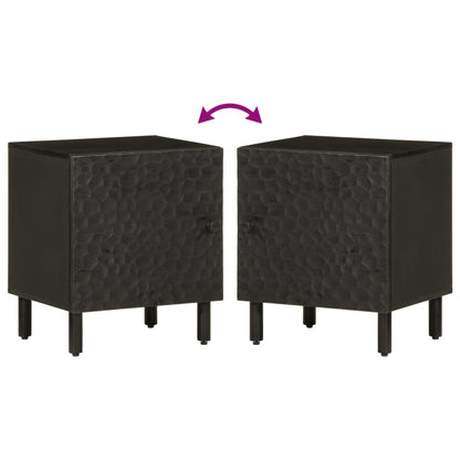 vidaXL Nachttisch Schwarz 40x33x46 cm Massivholz Mango