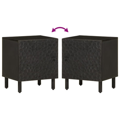 vidaXL Nachttische 2 Stk. Schwarz 40x33x46 cm Massivholz Mango