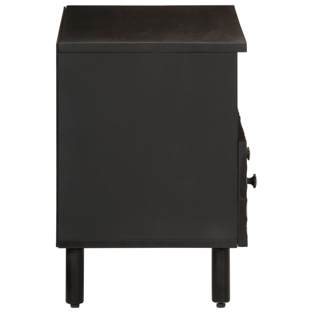 vidaXL TV-Schrank Schwarz 70x33x46 cm Massivholz Mango