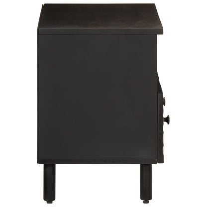 vidaXL TV-Schrank Schwarz 70x33x46 cm Massivholz Mango