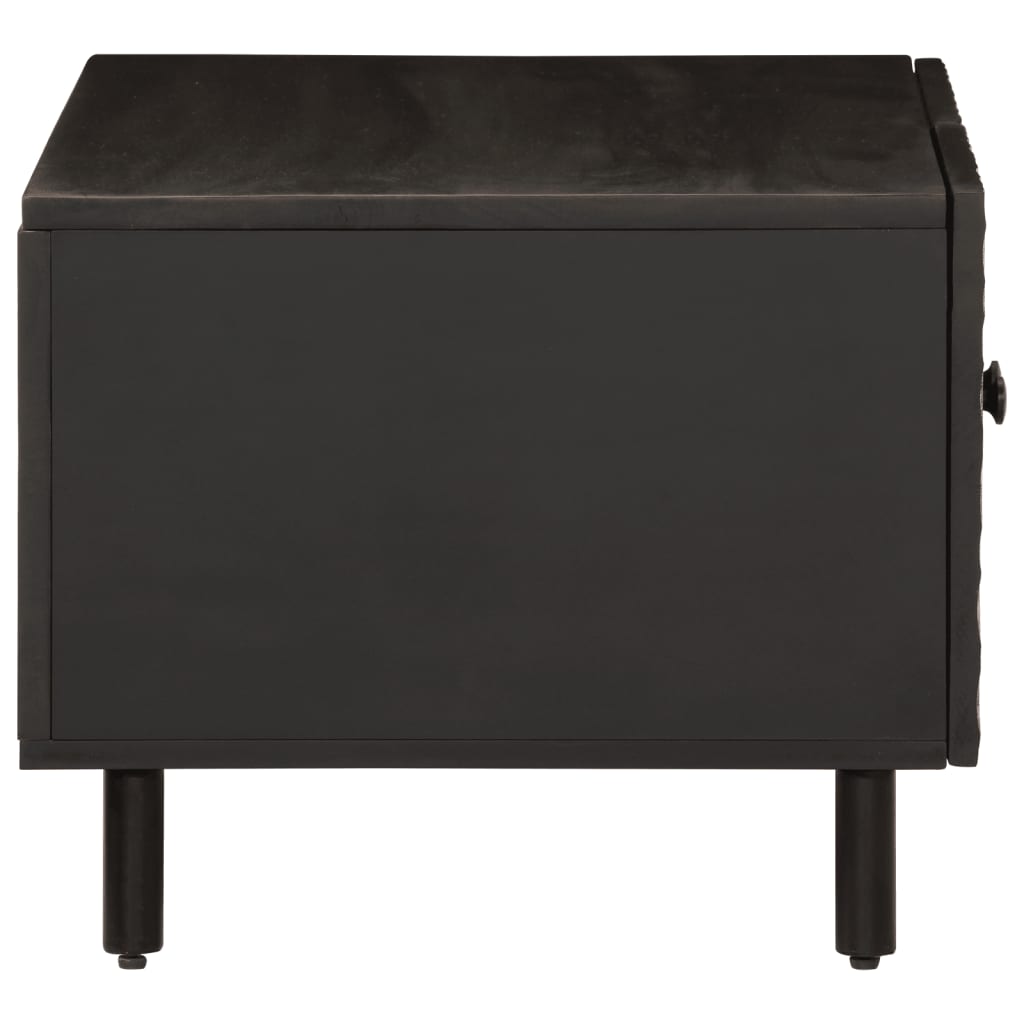 vidaXL Couchtisch Schwarz 80x50x40 cm Massivholz Mango
