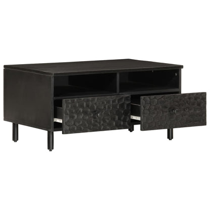 vidaXL Table basse noire 80x54x40 cm Bois de manguier massif