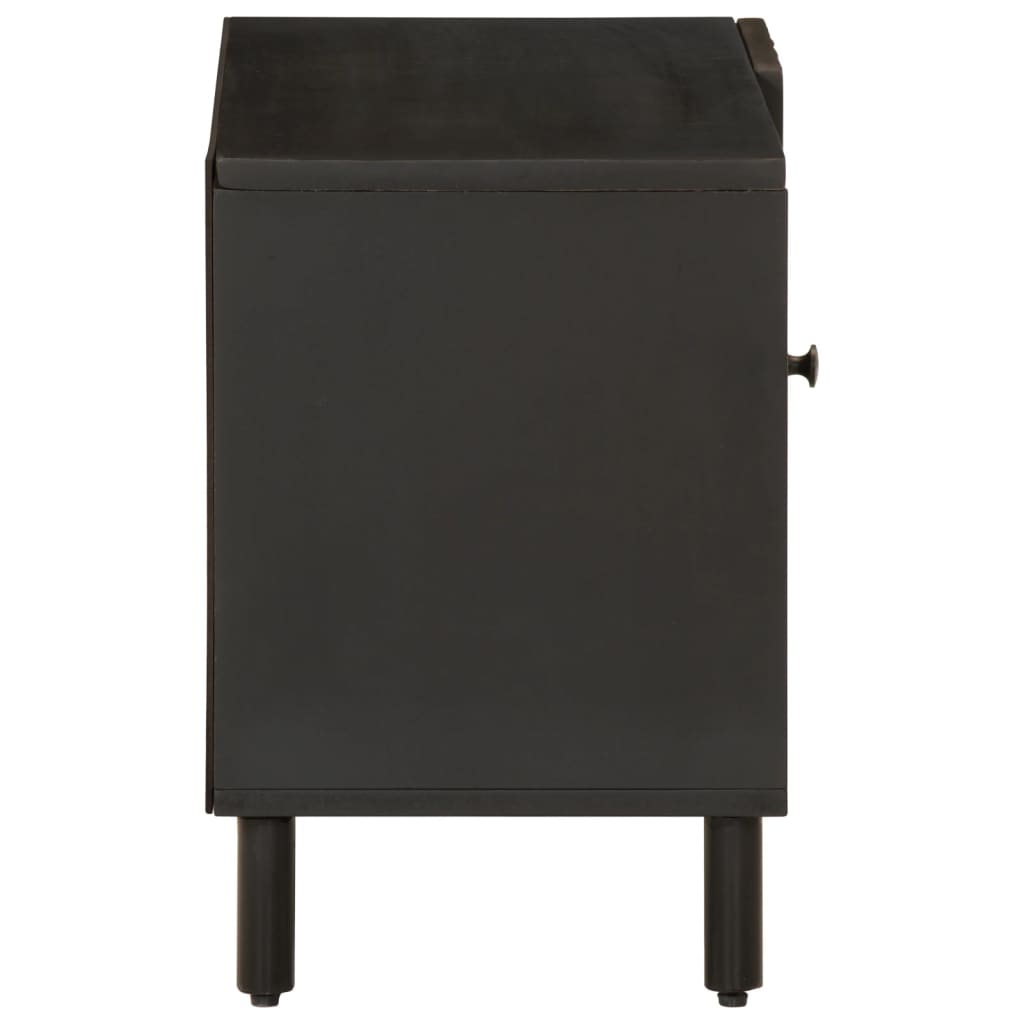 vidaXL TV-Schrank Schwarz 80x31x46 cm Massivholz Mango