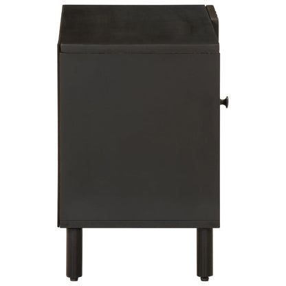 vidaXL TV-Schrank Schwarz 80x31x46 cm Massivholz Mango