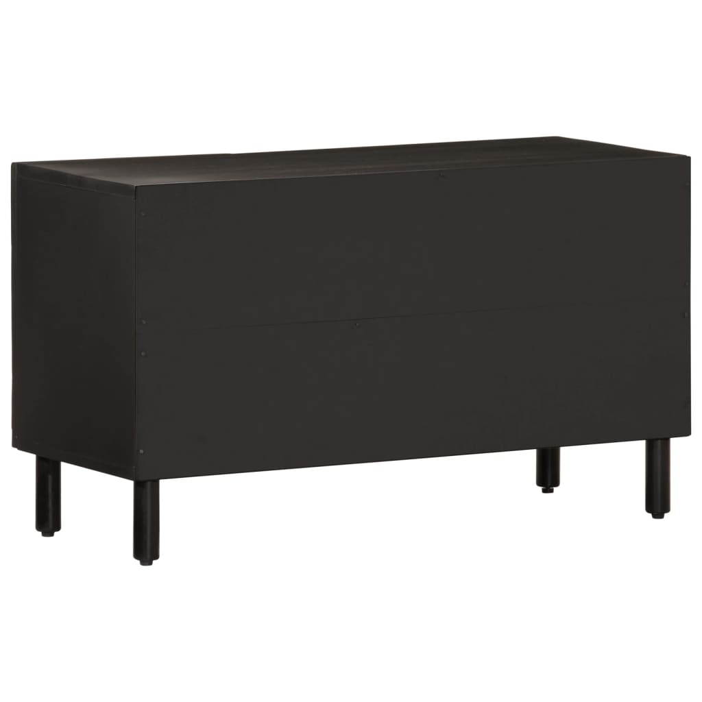 vidaXL TV-Schrank Schwarz 80x31x46 cm Massivholz Mango